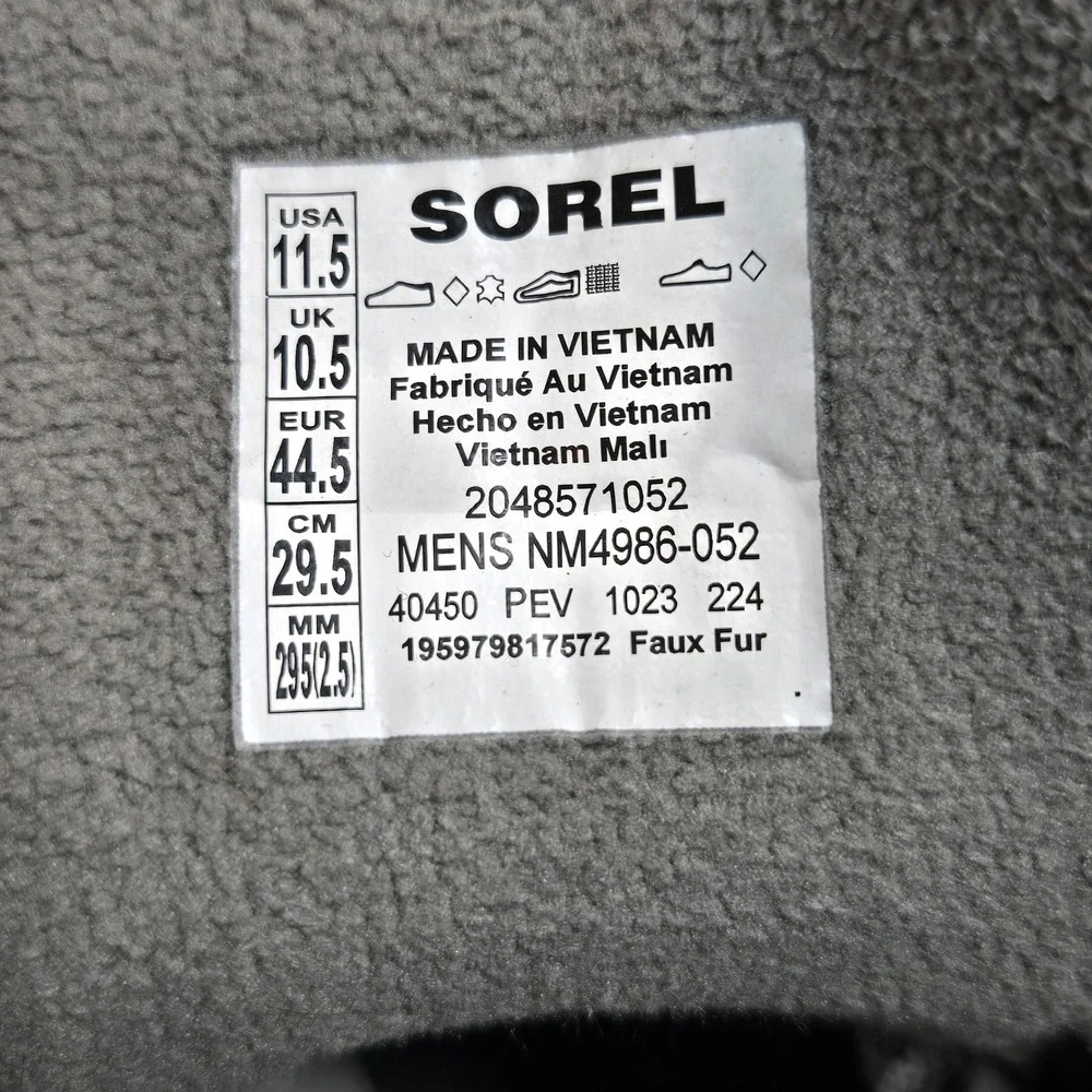 SOREL Men's Cheyanne Metro II Sneak Waterproof‎ Boots Black Grey Suede Mens 11.5